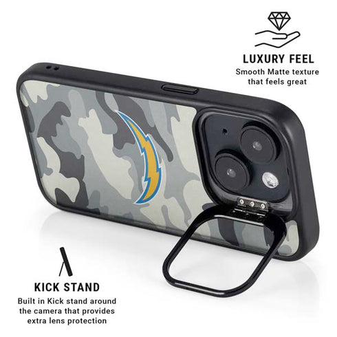 NFL Los Angeles Chargers Camo iPhone 15 Kickstand Case